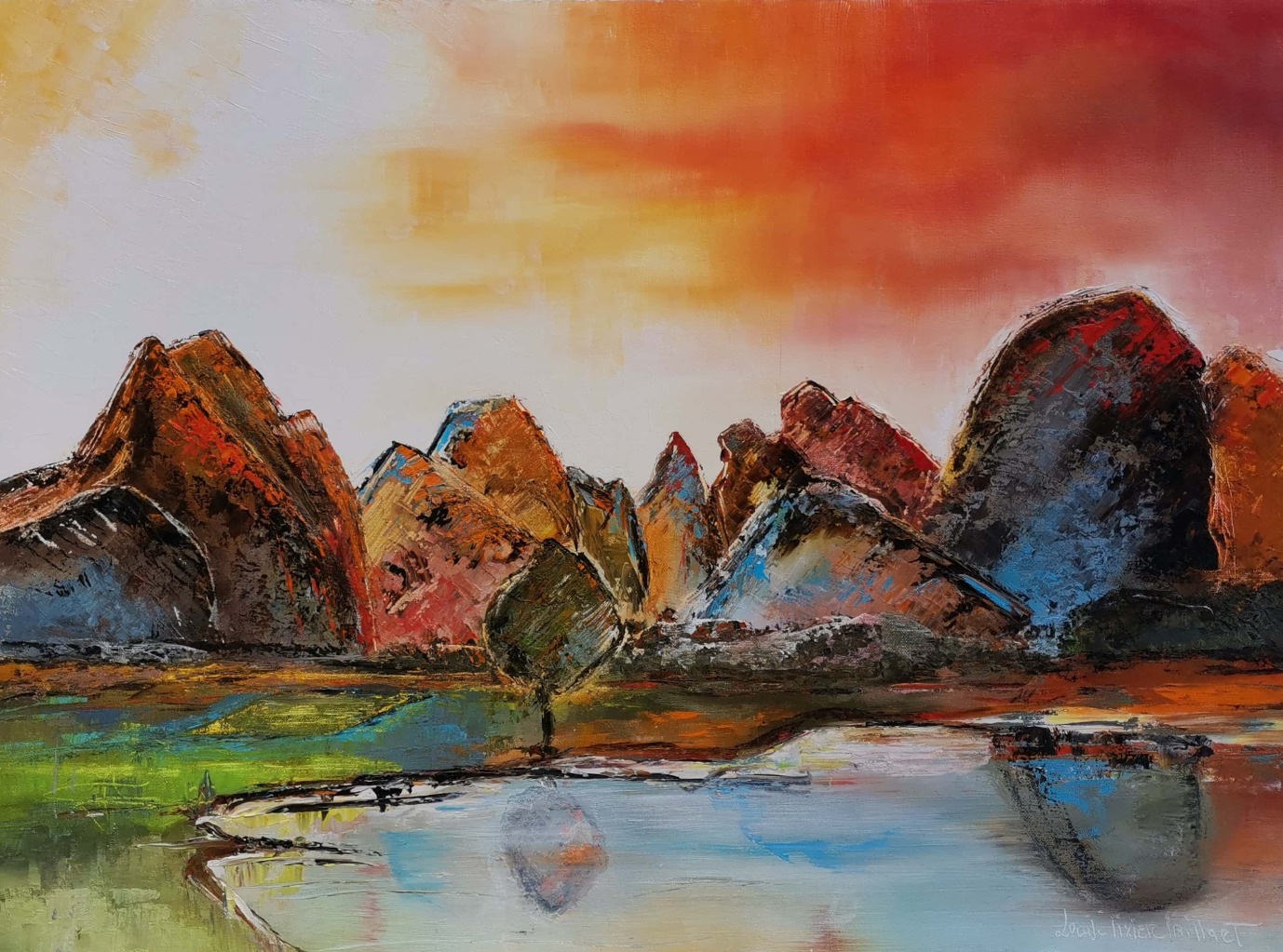N°3015  "l'extase Thaïlandais , 73x54, 2300 Euros, à vendre