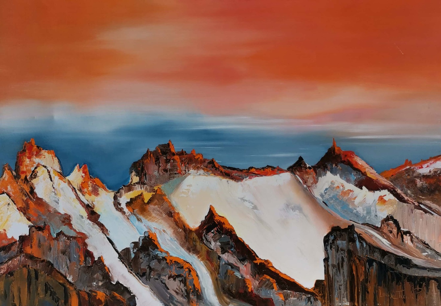 N°3016 "L'Aiguille du Midi", 92x65, tarif: 2200 Euros, à vendre